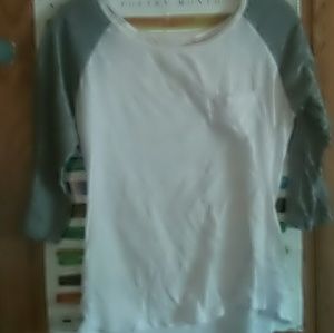 White and Gray Baseball Tee